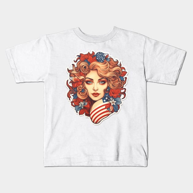 Stars, Stripes & Style - Patriotic American Design Kids T-Shirt by InTrendSick